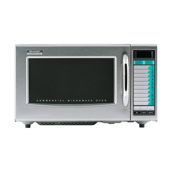 Sharp R21LVF 1000-Watts Medium Duty Commercial Microwave Oven with Touch Pad, Stainless Steel Door