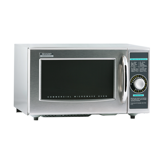 SHARP R21LCFS 1000-Watts Medium Duty Commercial Microwave Oven with Dial Control, Stainless Steel Door