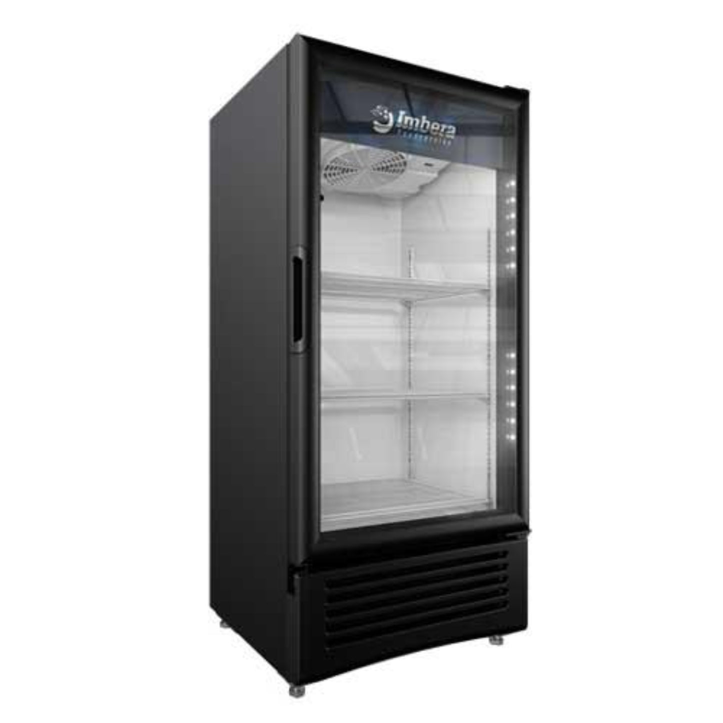 IMBERA 41216 25″ Black Display Refrigerator, Single Glass Swing Door, 8.9 Cu.Ft / 253.4 L Capacity