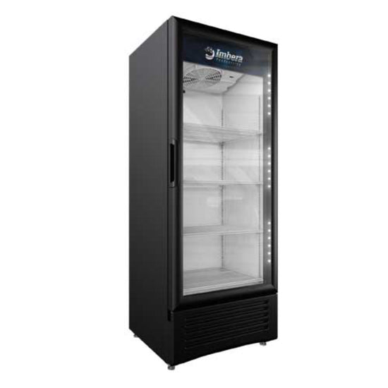 IMBERA 41217 25″ Black Display Refrigerator, Single Glass Swing Door, 11.5 Cu.Ft / 328.2 L Capacity