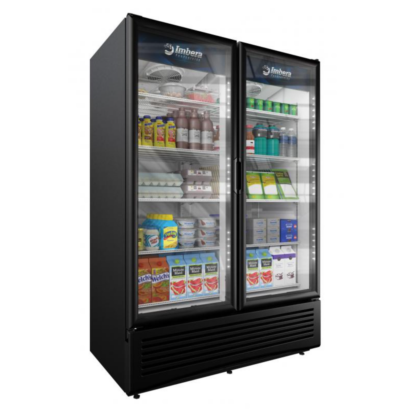 IMBERA 41218 54″ Black Display Refrigerator, Double Glass Swing Doors, 41.6 Cu.Ft / 1179.7 L Capacity