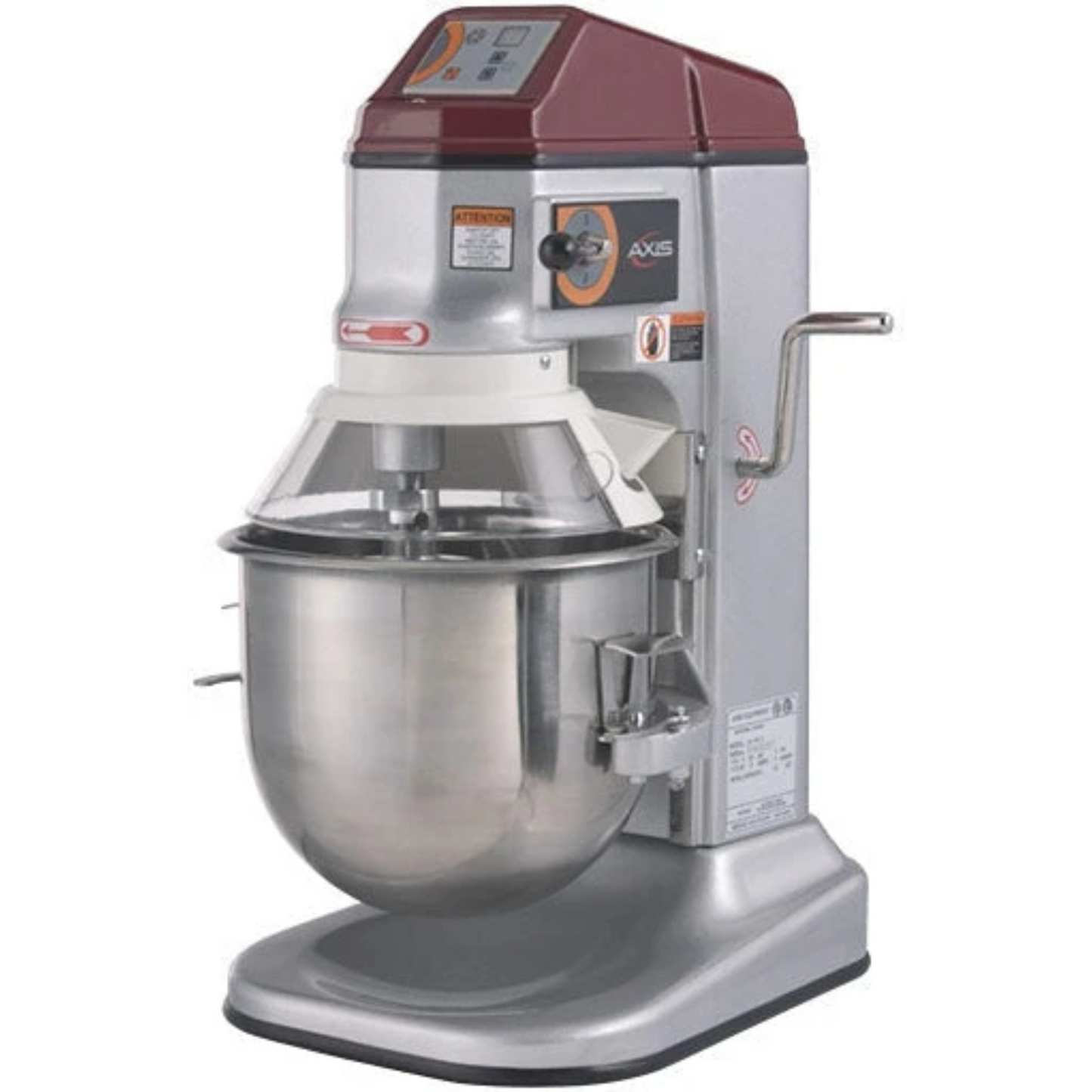 Axis AX-M12 Countertop 12 Quart Planetary Mixer with Timer, 3-Speed, 1/2 HP