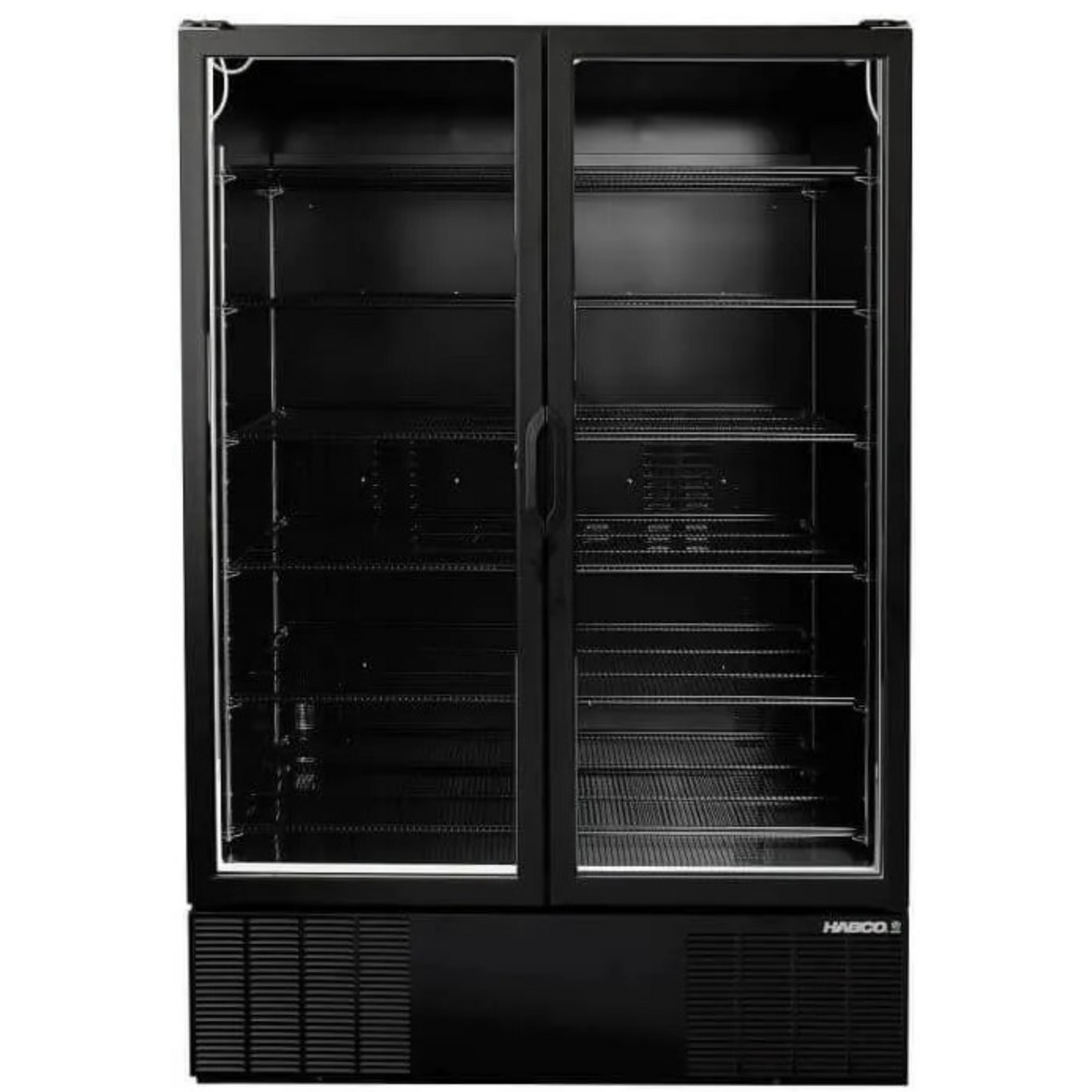 HABCO ESM49HCTD-BLACK-XT/IN 54" Impulse Cold Space Merchandiser Black Refrigerator Display, Double Glass Swing Doors