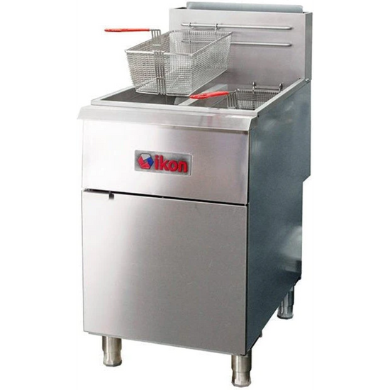 IKON Cooking IGF-40/40-LP 120,000 Btu Split Tank Fryer 4-Tube