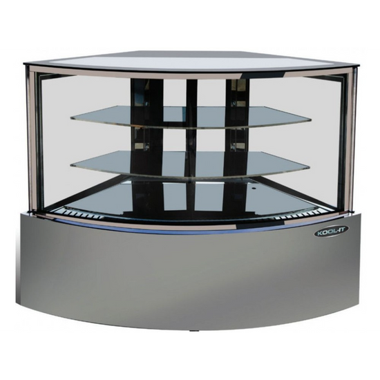 Kool-It KBF-60CD 59" Corner Non-Refrigerated Dry Display Case, Single Sliding Glass Doors