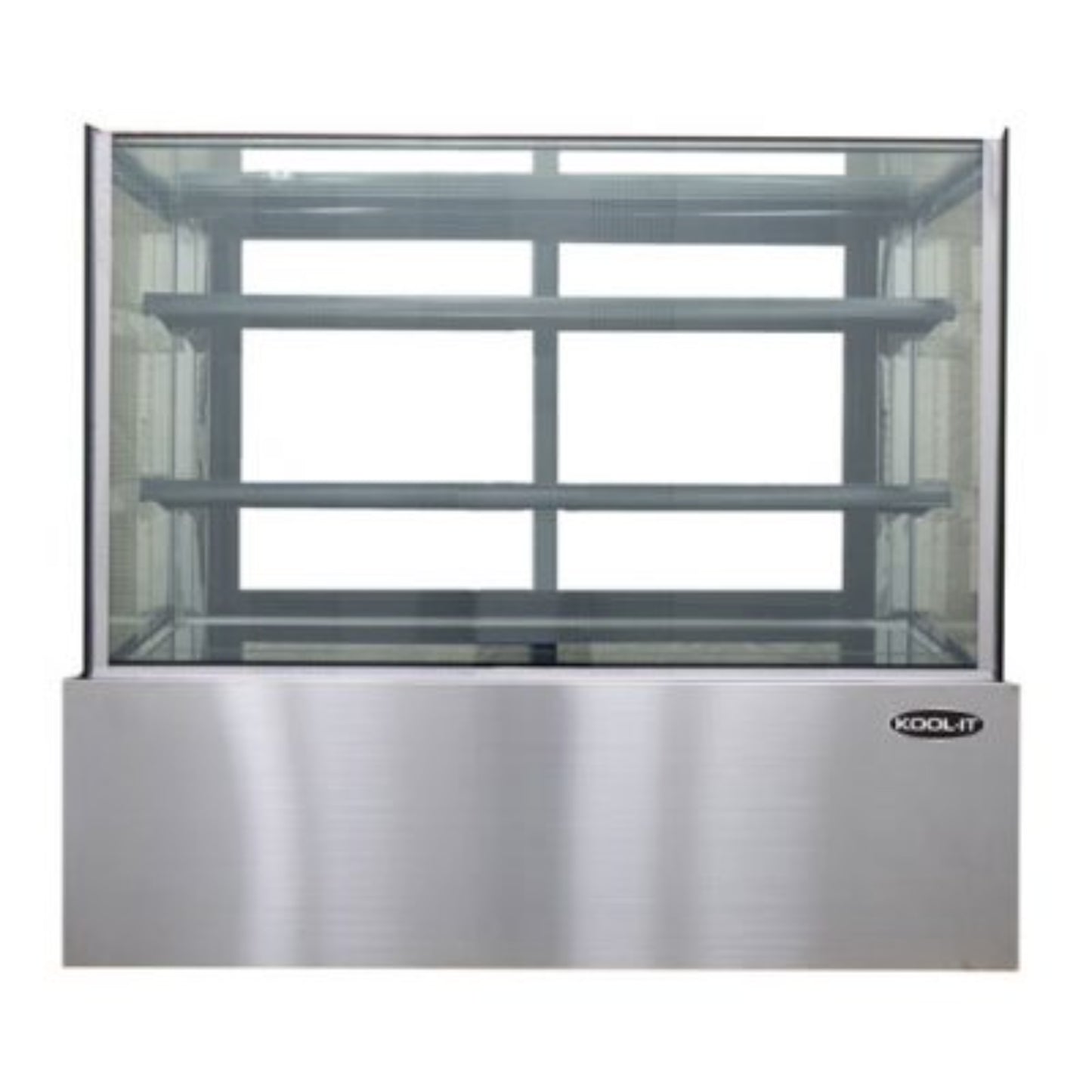 Kool-It KBF-72D 72" Flat Glass Display Case, Double Sliding Glass Doors