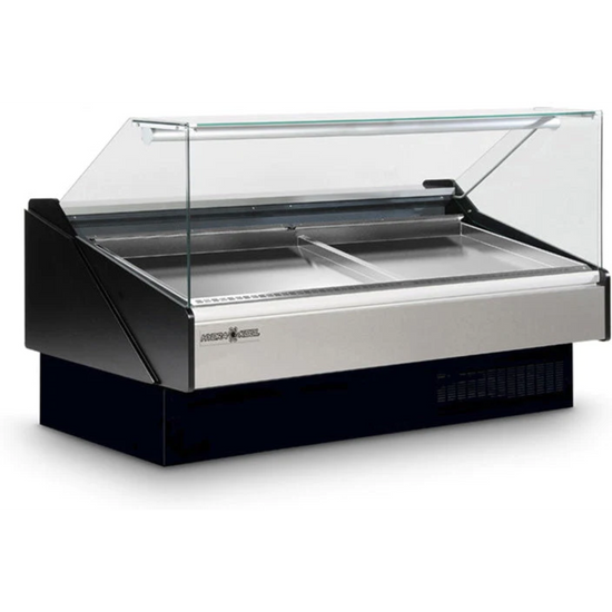 Hydra-Kool KFM-SF-80-S 80" Fresh Fish & Seafood Case Flat Glass Self-Contained, Double Sliding Glass Doors