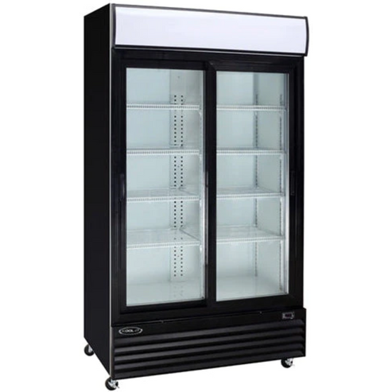 Kool-It KSM-36 45" Double Sliding Glass Door Merchandiser Refrigerator