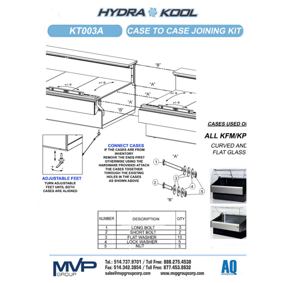 Hydra-Kool KT003A Case to Case Joining Kit - Open Front KPM/KFM