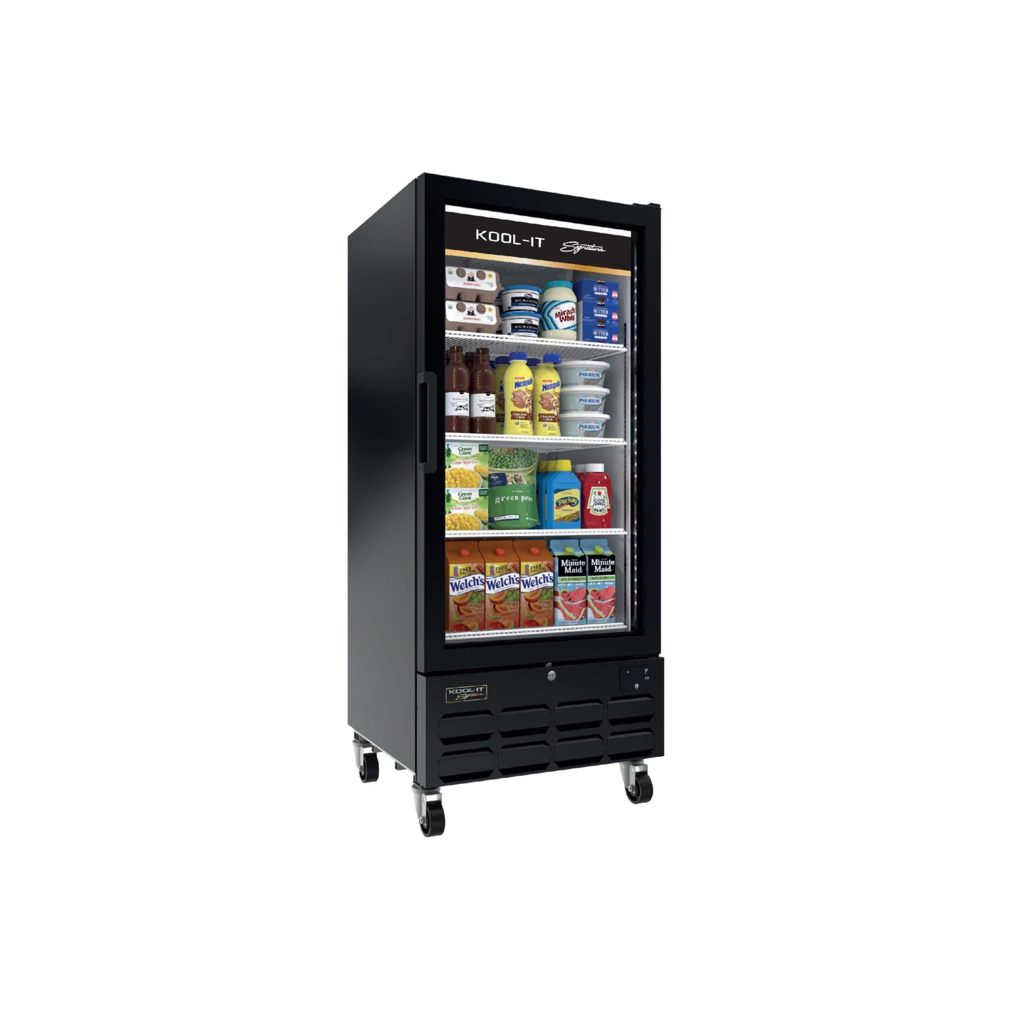 Kool-It LX-12RB 9.4 Cu. Ft Black Single Glass Door Merchandiser Refrigerator (Signature)