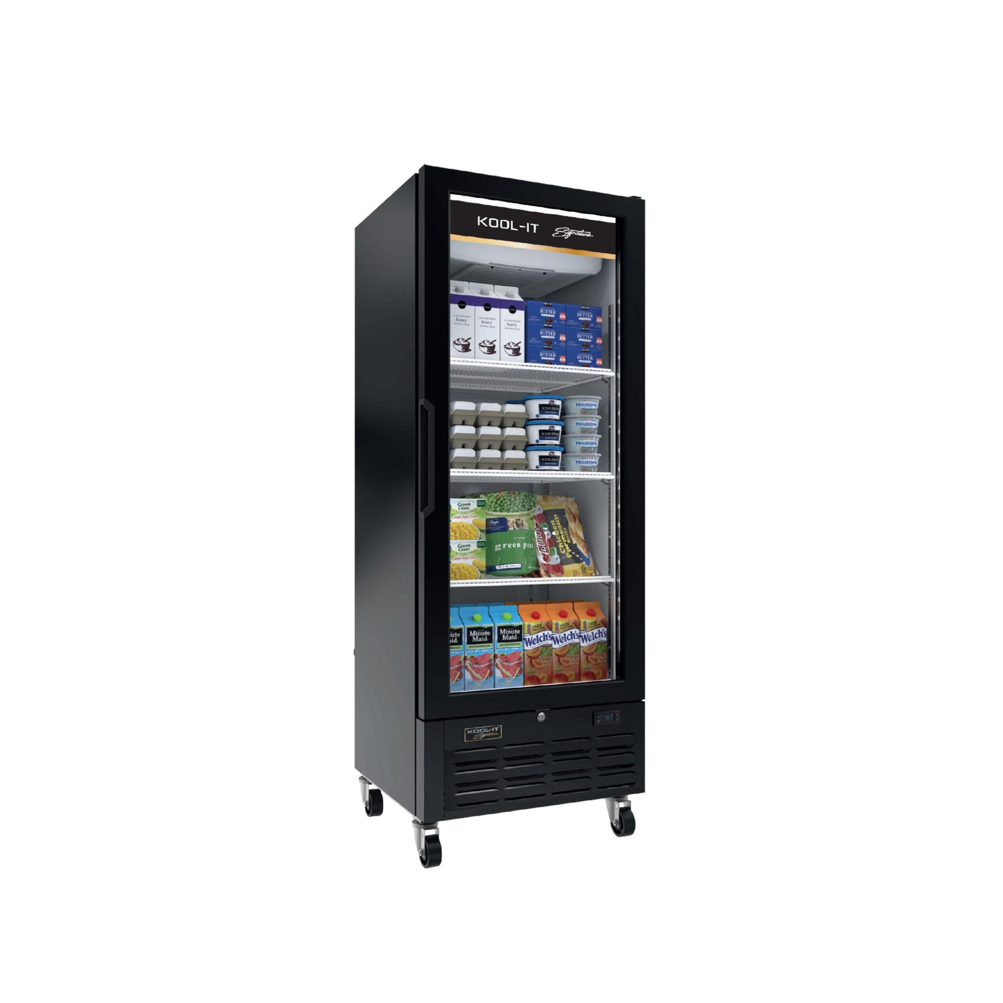 Kool-It LX-14RB 11.5 Cu. Ft Black Single Glass Door Merchandiser Refrigerator (Signature)