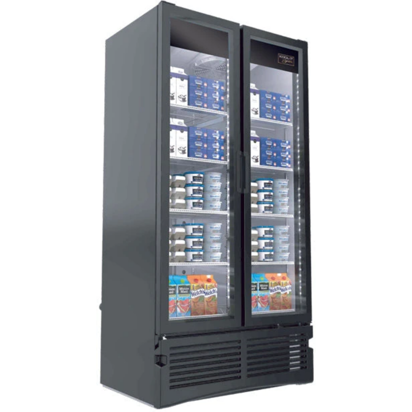 Kool-It LX-34RB 26.1 Cu. Ft. Black Double Glass Doors Merchandiser Refrigerator (Signature)